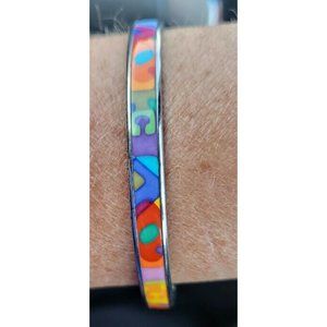 FREY WILLE ODE TO JOY *RARE* ENDLESS LOVE BANGLE BRACELET CERAMIC SILVER TONE